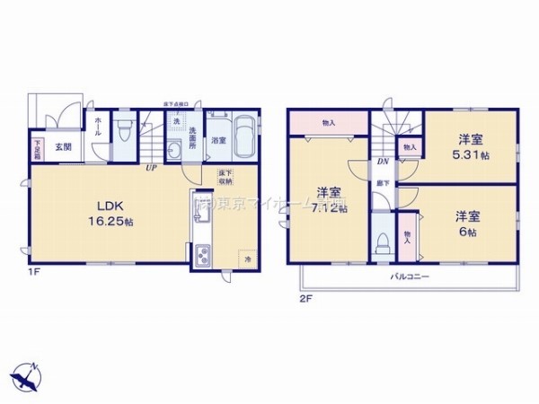 東久留米市八幡町1丁目　新築一戸建て　3590万円　1号棟