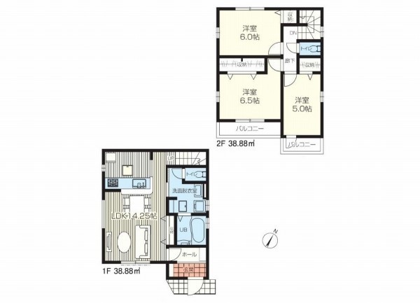 西東京市西原町5丁目　新築一戸建て　4530万円　2号棟