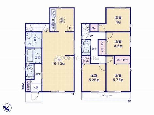 清瀬市旭が丘3丁目　新築一戸建て　2880万円　2号棟