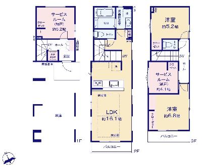 川崎市幸区古市場2丁目　新築一戸建　5999万円　1号棟