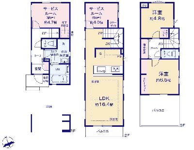 川崎市幸区古市場2丁目　新築一戸建　5999万円　2号棟