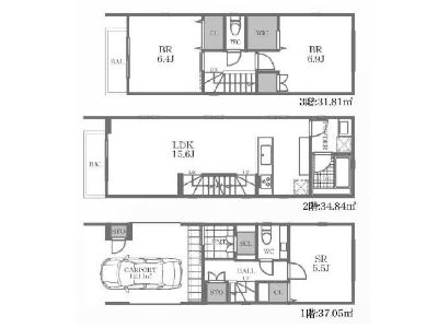 川崎市幸区戸手本町1丁目　新築一戸建　5880万円　1号棟