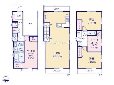 川崎市幸区南幸町3丁目　新築一戸建　7430万円　2号棟