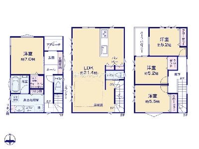 川崎市高津区千年　新築一戸建　6790万円　7号棟