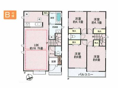 稲城市大丸　新築一戸建　5190万円　B号棟