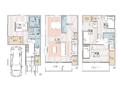 川崎市多摩区菅3丁目　新築一戸建　5380万円　1号棟