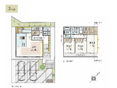 川崎市麻生区王禅寺東4丁目　新築一戸建　6480万円　3号棟