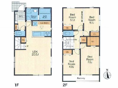 横浜市青葉区奈良町　新築一戸建　4990万円　PLAN.1