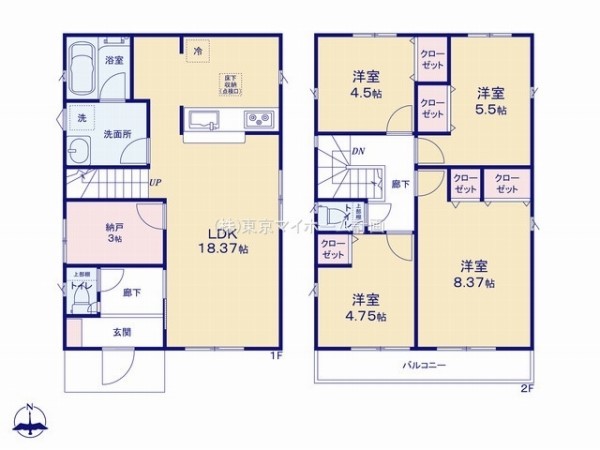 小金井市貫井南町4丁目　新築一戸建て　5490万円　8号棟