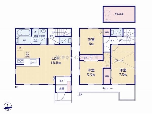 小金井市梶野町3丁目　新築一戸建て　7680万円　2号棟