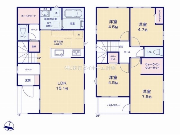 小金井市前原町4丁目　新築一戸建て　5990万円　2号棟