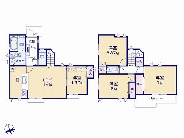 国立市泉3丁目　新築一戸建て　4590万円　I号棟