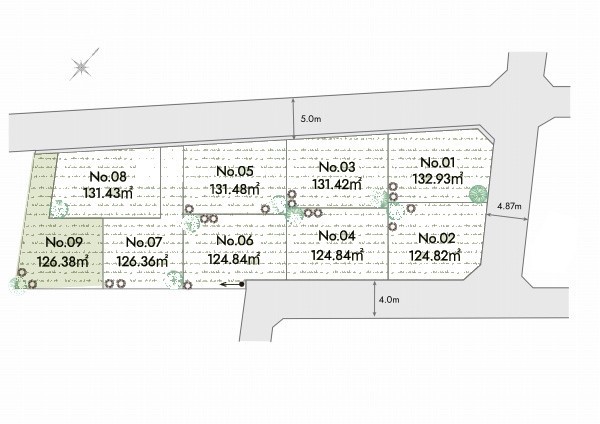 国分寺市内藤2丁目　建築条件無売地　5180万円　9区画