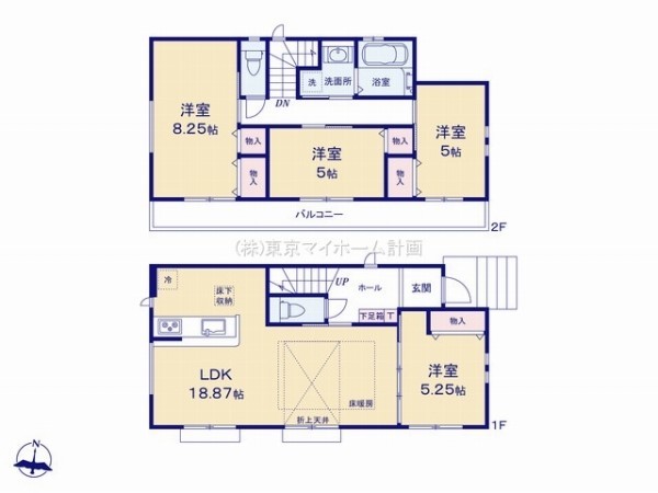 小金井市東町1丁目　新築一戸建て　6998万円　3号棟